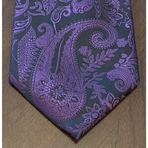 Berry Wang Purple Black Hand Made 100% Silk Styled In Italy ￼